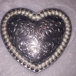 Silver Heart Belt Buckle